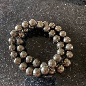 Authentic Bombshell Beads Bracelet 10mm Pyrite Size 7-7.5”